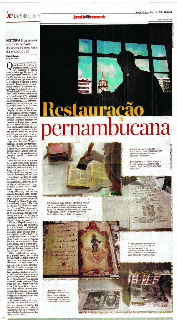 Jornal do Commercio, dia 05 de outubro de 2014 - Caderno JC Mais.